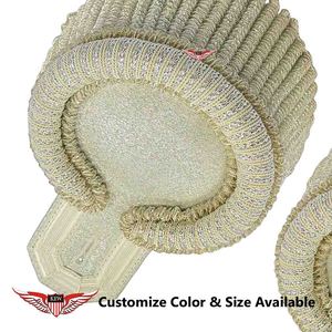 Elegantes y Duraderos Accesorios de Vestimenta Ceremonial: Epaulettes de Tela Trenzada Beige, Ecológicos, Vintage y Personalizables de Lujo - Product Image 2