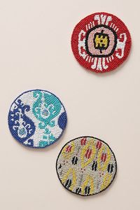 Decorative Handmade <b>Beaded</b> <b>Coaster</b> Set Premium Table Accessories for Cups and Mugs At Cheap Price - Product Image 2