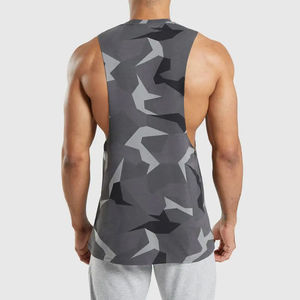 Camisetas sin Mangas Personalizadas al por Mayor con Logotipo, Cómodas, de Color Sólido, para Hombre, Casuales, de Spandex/Algodón, Transpirables, Ecológicas, con Bordado 3D - Product Image 5