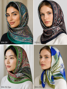 100% Silk Printed Square Scarves - Product Image 6