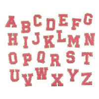 Patch brodé personnalisé en feutre non tissé rose avec lettres de l'alphabet, thermocollant ou à coudre, pour vêtements, chapeaux, sacs, vestes, sacs à dos