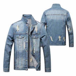New Trending Fashion Design High Quality Material <b>Men</b> <b>Denim</b> <b>Jacket</b> Low MOQ Comfortable and Stylish Man Distressed Jeans <b>Jackets</b> - Product Image 4
