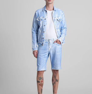 New Men Casual Denim <b>Acid</b> Washed <b>Drop</b> Shoulder Oversized Premium Quality Quick Dry Breathable Shorts Set Summer - Product Image 5