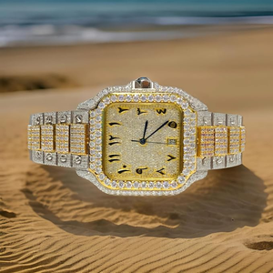 Reloj de Pulsera de Cuarzo de Lujo con Diamantes de Moissanita y Acero Inoxidable de Alta Calidad, 40 mm, Cierre Oculto para Hombre, con Diseño Iced, al Mejor Precio - Product Image 4