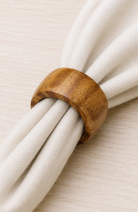 Anneau de serviette en bois 4,5 cm, design moderne, décoration de table durable pour mariage et repas à domicile - Product Image 3