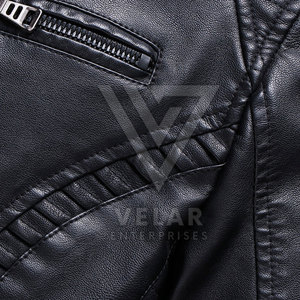 Reasonable Price Casual Breathable <b>Leather</b> <b>Jacket</b> Outdoor <b>Winter</b> Use Lightweight Men's Stand Zipper Front Windproof Eco-Friendly - Product Image 6