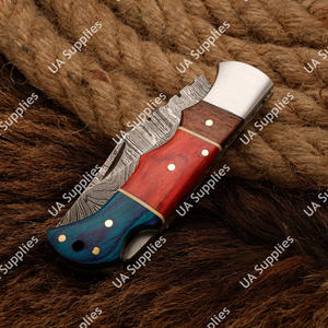Couteau de poche pliant en acier Damas fait main sur mesure, lame haute dureté, pour la chasse, le camping, l'EDC, tactique, OBM/ODM - Product Image 3