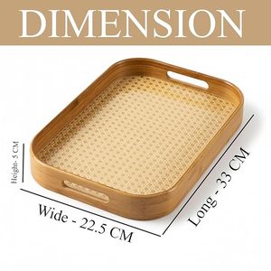 Plateau de service rectangulaire en bambou pour desserts, organisateur de table, cadeaux d'affaires modernes, jetable - Product Image 1