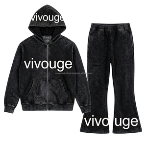 Ensemble de survêtement pour homme avec logo personnalisé, sweat à capuche et pantalon de jogging en molleton, fabrication ODM OEM, vente en gros, faible MOQ - Product Image 1