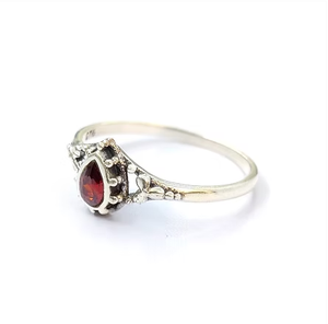 Elegant 925 Sterling Silver <b>Ring</b> 1.8 Grams Featuring <b>Garnet</b> Natural Gemstones Trendy Jewelry - Product Image 2
