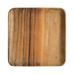 Ensemble d'assiettes de présentation en bois naturel, plateau rond décoratif pour la table de fête et la décoration de banquet - Product Image 5