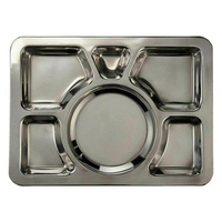 Plateau artisanal classique Art Déco en acier inoxydable, sections pour servir, compatible micro-ondes, personnalisable, pour la maison et la restauration, Diwali