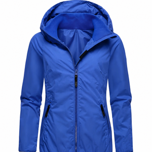 Chaqueta Varsity Beige con Capucha para Mujer, Ligera, Minimalista, con Cierre, para Invierno y Otoño, Impermeable, Transpirable y Ecológica - Product Image 3