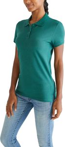 Camiseta Polo de Algodón Verde para Mujer, Manga Corta, Color Sólido, Estilo Casual, Corte Regular - Product Image 4