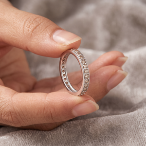 High Quality 925 Sterling Silver Handmade Natural Diamond Eternity Band <b>Rings</b> Precious Jewelry Gift Engagement Wedding Wholesale - Product Image 3