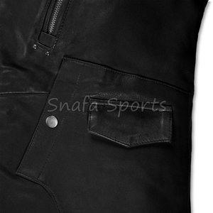 Blousons en cuir pour hommes, style motard classique, véritable cuir, streetwear tendance, blousons de moto, fournisseur en gros OEM - Product Image 3