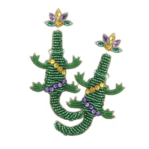 MULTI CRAFT Vibrant Festival-Based Beaded Embroidery <b>Earrings</b> Handmade Customized Color Shape Lightweight High Quality Custom - Product Image 6