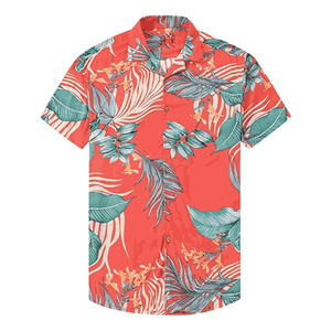 New Arrival Men's Casual <b>Short</b> Sleeve Solid Beach Tops Custom 100% Cotton Breathable Quick Dry Hawaiian Shirts Holidays Terry - Product Image 1