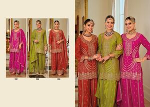 Kurta con Motivos Étnicos Bordados para Mujer, con Palazzos y Dupatta - Product Image 4