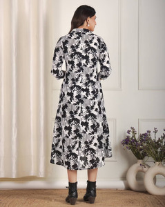 Vestido Mini Informal de Verano con Cuello Polo Vintage para Mujer, Estampado, Sostenible, Transpirable, Tejido de Muselina Premium - Product Image 2