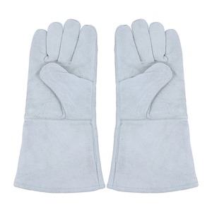 1Pair Heat Resistant Cowhide <b>Gloves</b> High Durability Breathable Welding <b>Gloves</b> for Outdoor Camping Cold Weather - Product Image 1