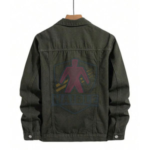 แจ็คเก็ตยีนส์ผู้ชายสำหรับฤดูใบไม้ร่วงและฤดูหนาว คุณภาพสูง แห้งเร็ว ปรับแต่งโลโก้ด้านหน้าได้ รุ่นล่าสุด - Product Image 2