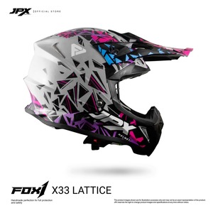 Le casque de motocross JPX Fox1 Motif X 33 offre une protection supérieure et un style audacieux pour une expérience de motocross ultime. - Product Image 3