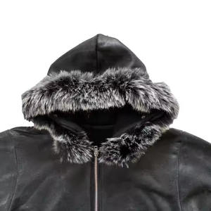 Sweat à capuche thermique respirant pour homme de qualité supérieure, fermeture éclair, hiver, polyester/coton, technique de teinture unie, prix raisonnable - Product Image 5