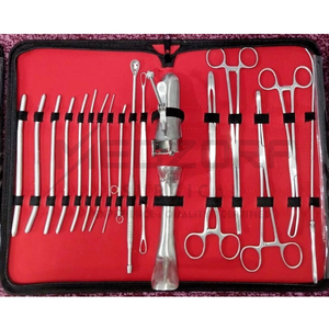 ชุดเครื่องมือตรวจภายในสูตินรีเวช ประกอบด้วยเครื่องขยายช่องคลอด คีม คีมขยายปากช่องคลอด ไม้ตรวจภายใน และเครื่องมืออื่นๆ จำนวน 18 ชิ้น - Product Image 1