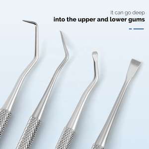 Ensemble de 9 instruments d'hygiène bucco-dentaire manuels en acier inoxydable avec étui, outils de nettoyage des dents et des gencives par Endochoice Medical - Product Image 2