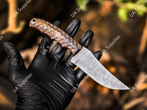 Cuchillo de Caza y Camping de Acero de Damasco DIY con Hoja Fija y Mango de Madera Pakka, al Mejor Precio al por Mayor, OEM/ODM, MOQs Bajos, 1 Año de Garantía - Product Image 3