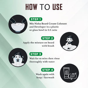 Coloration pour barbe Nisha pour hommes 120g Brun foncé Sans tache & Coloration rapide en 10 minutes Couverture complète des cheveux gris Longue durée Sans ammoniaque - Product Image 2