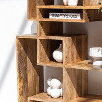 Vandana Merino Zenova Würfel Holz-Bücherregal Modernes Massivholz Modulares Aufbewahrungsmöbel für Zuhause, Büro & Schlafzimmer