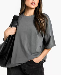 T-shirts pour femmes personnalisés de haute qualité pour l'été, 100% coton et élasthanne, 180 GSM, impression, broderie, logo OEM ODM, respirant, respectueux de l'environnement - Product Image 1