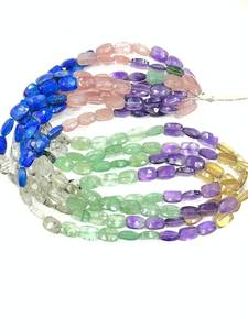 Cuentas facetadas de piedras múltiples en forma de cojín, tira de 17 pulgadas |   Joyería de Moda DIY con Piedras Preciosas 100% Naturales - Product Image 3