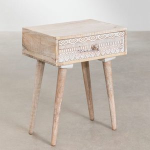 Solid Wood Nightstand <b>Bedside</b> <b>Table</b> with 2 Drawers <b>Rustic</b> Legs Modern Bedroom Furniture Side Cabinet - Product Image 2