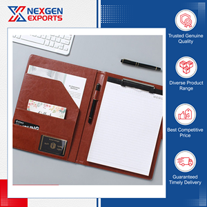 Fournisseur et exportateur de premier plan vendant des dossiers de présentation en cuir PU de qualité inégalée avec clip à un prix de marché impressionnant - Product Image 2