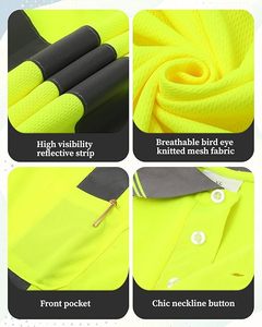 <b>Top</b> Selling High Visibility Two Tone Long Sleeve Work Wear Safety Shirt 100% Polyester Hi Vi <b>Reflective</b> Safety Shirt - Product Image 3