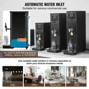 Hervidor de Agua Eléctrico Comercial de 1500W, Calentamiento Rápido, Dispensador de Agua Caliente con Tubo de Calentamiento de Acero Inoxidable 316 para Bebidas - Product Image 4
