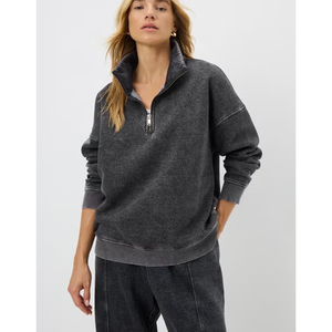 Oversized Men Half Zip <b>Sweatshirt</b> <b>Plain</b> Pullover Custom Embroidery Winter Fashion Streetwear USA Apparel - Product Image 4