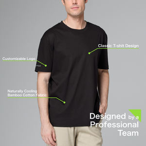 Camiseta unisex de algodón de bambú sostenible de 240gsm personalizable 2024 propiedades de refrigeración y Anti-UV informales inteligentes de moda" - Product Image 3