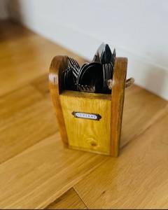 Wooden Spoon Fork Holder Farmhouse Style <b>Kitchen</b> Counter Organizer - Product Image 3