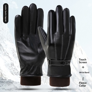 Gants de vélo en cuir jaune respirants avec doublure thermique en microfibre, longueur poignet, pour le cyclisme, les sports et l'usage quotidien au printemps - Product Image 2
