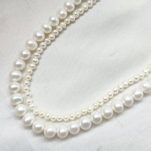 Collar de Perlas de Agua Dulce de Doble Hilo, Versátil, con Cuentas Grandes y Pequeñas de 3-4 mm y 6-7 mm, Collar Multifuncional - Product Image 3