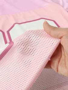 Camiseta de malla oversize OEM rosa con pedrería termoadhesiva para mujer, estilo Y2K, 23 - Product Image 5