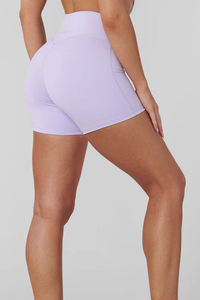 High-Waisted Women's Biker Shorts with <b>Tummy</b> <b>Control</b> Polyester/Cotton Gym Workout Yoga Shorts Breathable Skinny Fit Anti-Wrinkle - Product Image 3