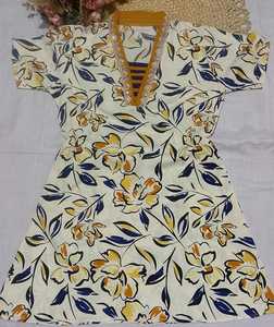 Kurtis de Poliéster y Rayón con Estampado Floral para Mujer, Largo Midi, Estilo Tradicional Informal de India y Pakistán, Corte Regular, Blusa para Mujer - Product Image 5
