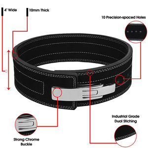 Fitness Body Building <b>Weight</b> Lifting Belt <b>Training</b> Lifting Black Belts 10mm <b>Weight</b> Power Lifting Leather Lever Pro Belt - Product Image 6