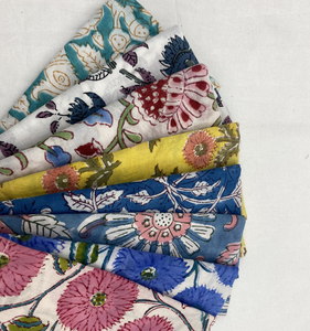 Handmade Block Printed Cotton Floral Eco-friendly American Style Customizable Disposable Dinner Cloth <b>Table</b> Napkin for Party - Product Image 3
