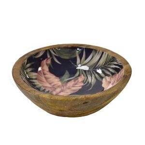 Tazón de Madera Esmaltado con Diseño Impreso, Artículo Decorativo para Mesa, Tazón de Madera de Acacia para Servir Verduras, Ensaladas y Arroz, al Mejor Precio - Product Image 5